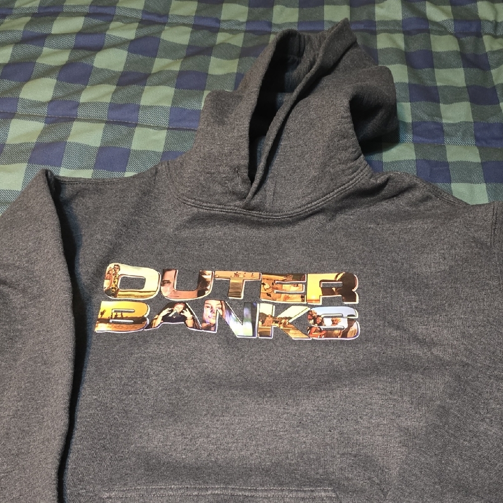 Gildan Charcoal Hoodie with Multicolor Reflective Logo